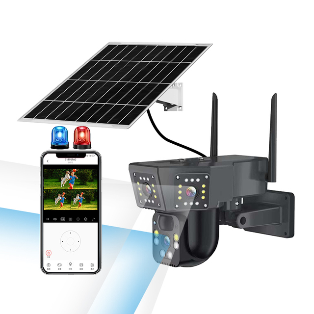 V380 Outdoor Wireless Security Camera System Solar Powered Night Vision Motion Detection Color Image Wifi Memory Card