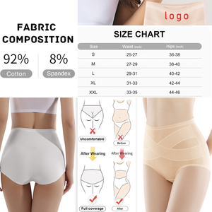 Custom High-Waisted Women's Briefs Cross Tummy Control Panty Women Butt-Lifting <strong>Underwear</strong> Plus Size Women's Panties - Product Image 2