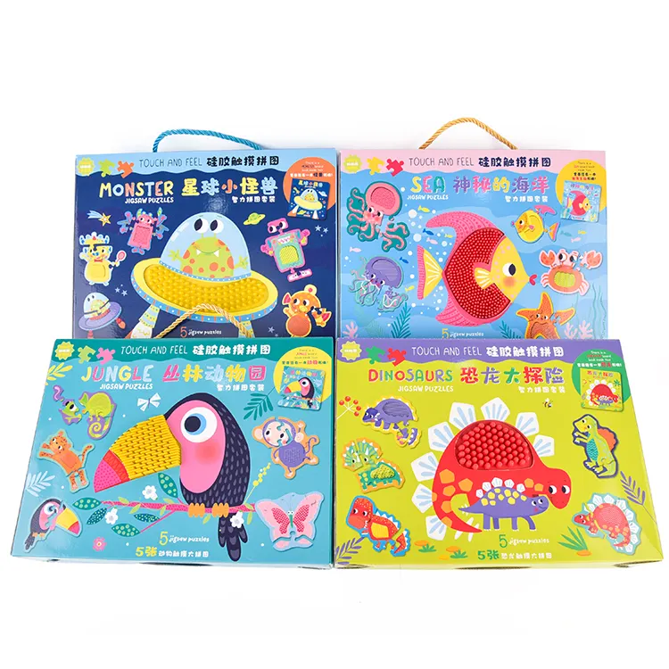 New Arrival eco-friendly Factory Price Support OEM touch and feel baby books with Touch puzzle