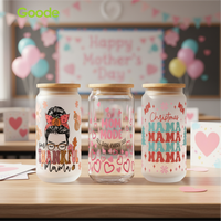 Autocollants Goode Cup Wraps imprimés, motif dessin animé, imperméables, pour la fête des mères, écologiques, durables, ambiance festive, pour gobelet 16oz, UV DTF
