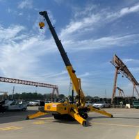 Grue araignée certifiée CE de 5 tonnes, mini-grue sur chenilles 5T avec télécommande sans fil et flèche télescopique pour travaux de construction lourds