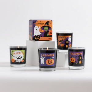 Halloween Scented Candles Set Glass Jar <b>Paraffin</b> Wax Cylinder Shape Each Holiday Decor Witch's Potion Pumpkin Party Blood M - Product Image 2
