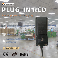 RIFENG IP66 10A/6A Prise de sécurité détachable Norme BS Protection contre les fuites RCD avec certificats CE BG ROHS pour les appareils électroménagers