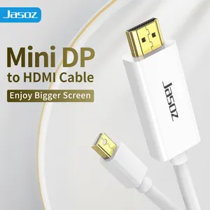 Jasoz מיני יציאת תצוגה לכבל HDMI בציפוי זהב למחשב נייד צג טלוויזיה מצלמה-מיני DP לכבל וידאו HDMI