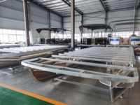 Bateau gonflable en aluminium entièrement soudé de 23 pieds/7m, bateau de ponton de maison de fête avec moteur à vendre