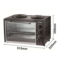 Haushaltselektrischer Backofen 30L mit Festkörperheizung, EU-Stecker, Toasterfunktion, Kommerzieller Tischbackofen mit Zwei Platten