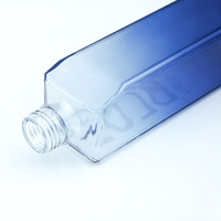 Bouteilles de vin, whisky et gin de luxe personnalisées avec logo, rechargeables, 750 ml, couleur bleue, vente en gros