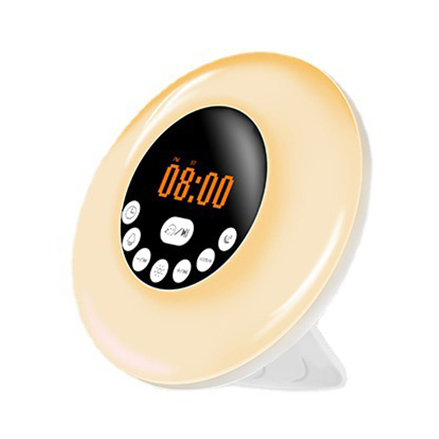 7 Colors Sunrise Alarm Clock Wake up Light Sleep Aid With 12 Natural Sounds FM Radio Blue Tooth Audio Alarm Clocks for Bedrooms