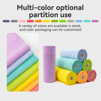 Rouleaux de chiffons microfibres détachables avec logo personnalisé, paquets de 50/75/100, lavables, pour le nettoyage de voitures et de cuisines, 30 x 30 cm