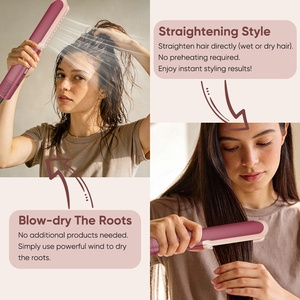 Lisseur à cheveux professionnel haute vitesse, ionique 2 en 1, sèche-cheveux et lisseur avec air, pour cheveux humides et secs - Product Image 6