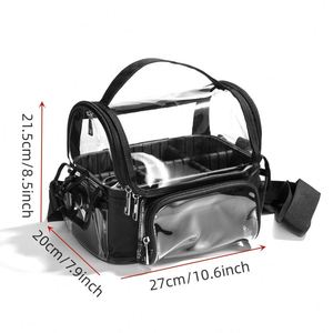 Bolsa de maquillaje de gran capacidad de fábrica BSCI, paleta interior extraíble, bolsa transparente de PVC impermeable para brochas de cosméticos - Product Image 3