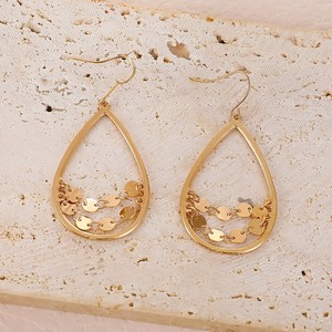 Boucles d'oreilles goutte d'eau creuses style ethnique bohème pour femmes européennes et américaines INS 1PC Boucles d'oreilles à la mode - Product Image 4