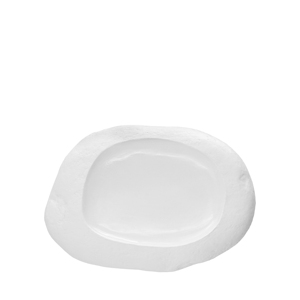 Piatto piano in ceramica PDRA RIO Irati bianco 19x13cm per servire il cibo - Product Image 2