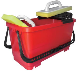 Seau de nettoyage pour carrelage à double rouleau 24L, kit de nettoyage de joint avec éponge en grille plastique, meilleures ventes - Product Image 1