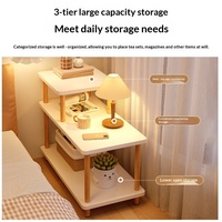 Étagère de chevet multi-usages, petite table d'appoint pour chambre et salon, meuble d'appoint compact pour canapé avec rangement