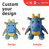 Peluche de dragon brodée personnalisée de haute qualité, super douce, mignonne, cadeau pour entreprise et amis