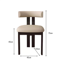 Chaises de salle à manger en bois massif rembourrées de style scandinave moderne, design nordique pour restaurant, chaise de salle à manger latérale en cuir