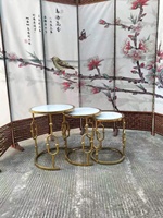 Table basse en marbre noir en verre trempé en acier inoxydable bon marché chinois