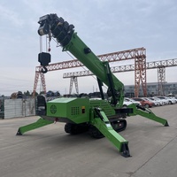 Grue araignée compacte haute performance de 10 tonnes, double alimentation diesel-électrique, pour levage de toitures intérieures