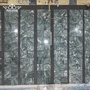 Dalles de quartzite émeraude des Alpes en pierre naturelle verte polie Goldtop, coupées sur mesure pour revêtement mural intérieur d'hôtels et de maisons - Product Image 5