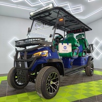 Voiture de golf électrique personnalisée en usine, 72V, 6, 8 ou 10 places, avec panneau solaire, 30-50 km/h, 90 km