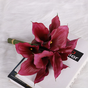 ดอกคาลล่าลิลลี่ประดิษฐ์ QIHAO 12 หัว ทำจากยางนิ่ม สำหรับช่อดอกไม้งานแต่งงาน ตกแต่งบ้าน สมจริงสูง - Product Image 3