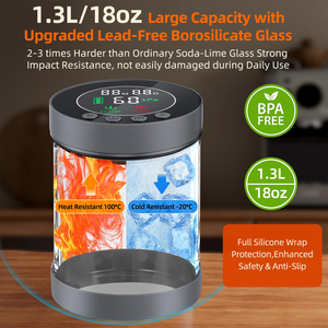Smart Electric Vacuum Coffee Canister, Airtight Rechargeable Food Storage <b>Container</b> with LED Display & Pressure Sensor - Product Image 2