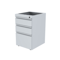 Armoire à dossiers portable ignifuge OMNI moderne avec serrure à clé, 3 tiroirs, plateau à crayons et séparateur pour le rangement du bureau à domicile