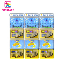 Funspace monnayeur 2 en 1 mini pince à prix 24 clips et machine de jeu cadeau capsule ball pour Game Center