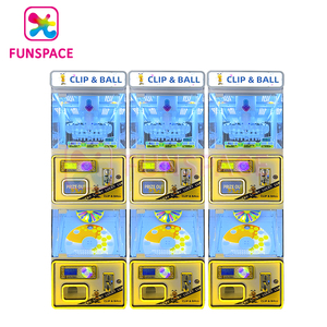 Funspace monnayeur 2 en 1 mini pince à prix 24 clips et machine de jeu cadeau capsule ball pour Game Center - Product Image 4