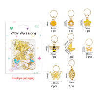 Shinein Papillon Crochet Perles Cheveux Poignets Accessoires Dreadlock Loc Bijoux Cheveux Tresse Anneau Charmes Pendentif pour Femmes Filles