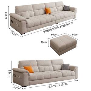 Ensemble de canapés trois places multi-personnes, canapé <span class=keywords><strong>gris</strong></span> moderne pour salon, petit appartement, grand canapé rembourré pour la maison et <span class=keywords><strong>l</strong></span>'appartement - Product Image 4