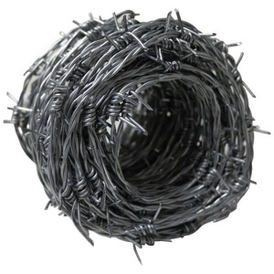 Fil barbelé haute résistance en acier galvanisé, clôture à barbelés galvanisés à chaud, 2 brins, 4 points, torsion inversée, pour ferme et route - Product Image 3