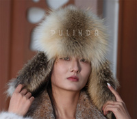 Gorro Ushanka Ajustable de Piel de Zorro Rojo, Estilo Casual y Deportivo, para Mujer, Cálido para Invierno, para Ciclismo al Aire Libre, con Orejeras, Precio Económico de Fábrica