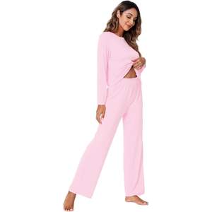 Conjunto de Pijamas para Mujer al por Mayor, Manga Larga, Viscosa de Bambú, Ropa de Dormir, Tallas S-XXL - Product Image 5