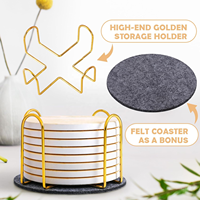 Dessous de verre en céramique de style marbre absorbant Protection de table Décoration intérieure avec support en métal pour table basse Cadeaux de pendaison de crémaillère