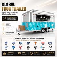 Station de bar mobile avec équipement complet, chariot multifonctionnel pour café et crème glacée, camion de restauration commercial pour les activités de rue en extérieur
