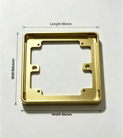 Cadre d'interrupteur mural intelligent en aluminium anodisé or AL6061, 86x86x6.8mm, contact DPDT 220V, usiné CNC, pour hôtel/villa intelligente