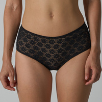 Celana Dalam Wanita Model Boxer Pinggang Sedang, Renda Bunga Putih, Tipis, Transparan, Bernapas, Bahan Katun Nilon