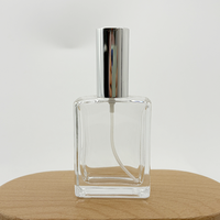 Flacons vaporisateurs de parfum rectangulaires en verre de haute qualité de 50 ml avec pompe, commande minimum de 100 pièces