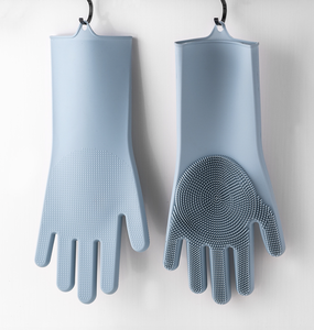 Gants en silicone <span class=keywords><strong>pour</strong></span> laver la vaisselle Gants en silicone résistants à la déchirure avec épurateur à usage domestique - Product Image 2