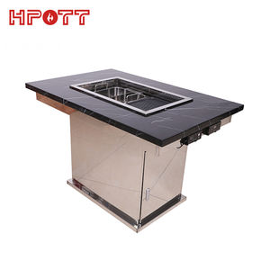 Moderne Koreaanse Stijl Rookloze Barbecue Hot Pot Tafel Commerciële Metalen Koreaanse <span class=keywords><strong>Bbq</strong></span> Tafel Voor Hotel En Restaurant Gebruik - Product Image 4