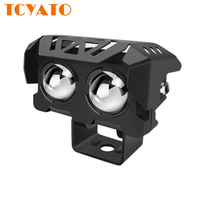 Phares de moto à 2 lentilles TCYATO, projecteurs LED, feux de route, ampoules de travail, feux antibrouillard pour voiture et camion