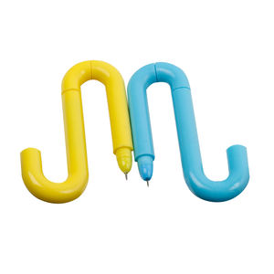 Stylos neutres en forme de chaîne, vente en gros, personnalisables, mini-clip en papier pour enfants, stylos à encre gel en plastique pliables, motif dessin animé - Product Image 2