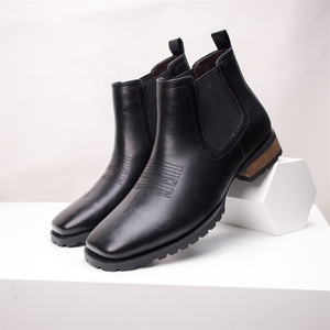 Bottes Chelsea Western en Cuir Véritable Faites à la Main avec Logo Personnalisé pour Hommes – Chaussures Décontractées Plates à Cheville Style Chukka pour Hommes - Product Image 4