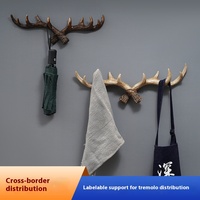 Crochet rétro américain pour manteau en bois de cerf Crochets décoratifs créatifs en plastique Nouveauté pour magasin de vêtements Ménage en bois de cerf