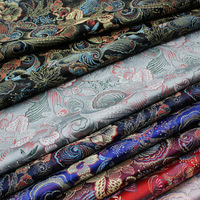 Traditionnel En Gros Brocart Tissu Belles Fleurs Indien Kimono Jacquard Broderie pour Femmes Hommes Tissu Veste Tang Costume
