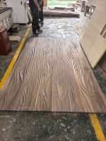 Panneau mural en MDF à texture ondulée 3D, gravé avec précision par CNC, en bois naturel, pour la décoration intérieure de la maison, vente en gros