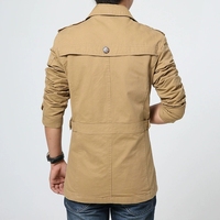 Nouveau style Veste mi-longue épaisse pour homme Grande taille Vêtement d'extérieur décontracté Couleur unie Manteau Hauts pour homme