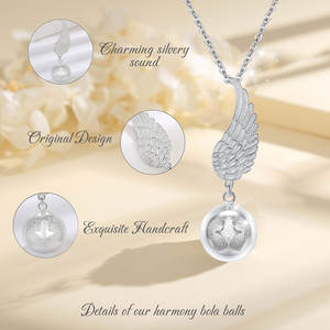 Changda Angel Wing Baby piedi <span class=keywords><strong>maternità</strong></span> mamma angelo Chime Caller Bola Harmony Ball <span class=keywords><strong>collana</strong></span> per la gravidanza - Product Image 2